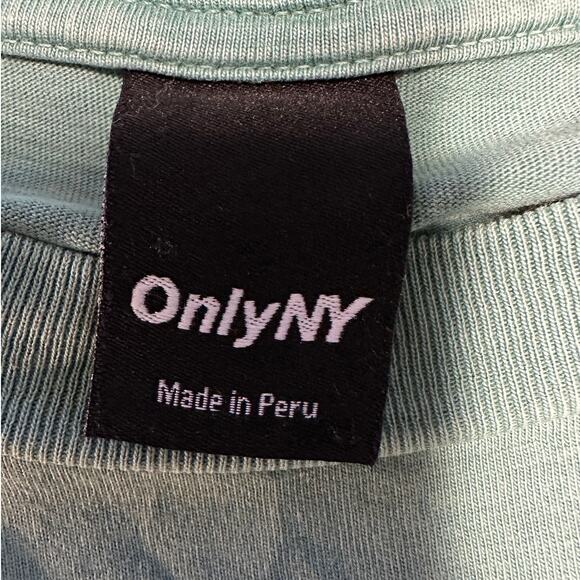 OnlyNY Sage Green Speed Logo Cotton Crew Neck Short Sleeve T-Shirt Size XL - Picture 4 of 7